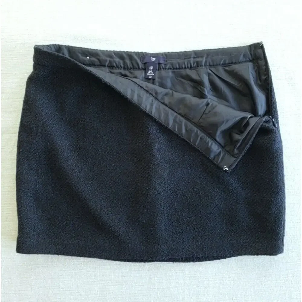 Gap Wool Blend Skirt Womens 10 Navy Blue Mini Lined Career Casual Academia Twee